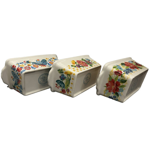 The Pioneer Woman Kitchen Set Of Three Small Ceramic Mini Country Loaf Dishes - Picture 6 of 9